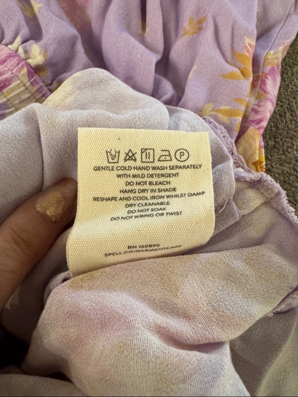 Spell Lei Lei Tie Front Romper NWT XS Lilac Floral Boho - Picture 7 of 7